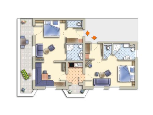 Two-Bedroom Apartment with Balcony