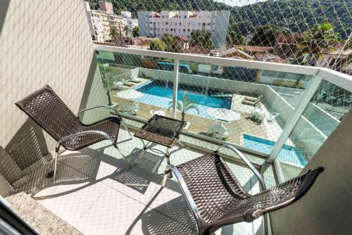 Balcony/terrace, Enseada - Piscina, Mercado, Wifi, AC in Vila Julia
