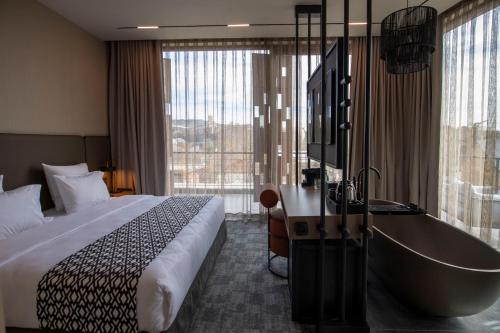 Suite, panoramique, terrasse