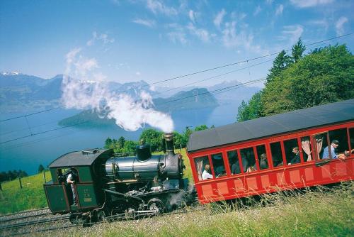 Cozy House above Lake Lucerne in car-free Vitznau Mittlerschwanden at Mount Rigi railway