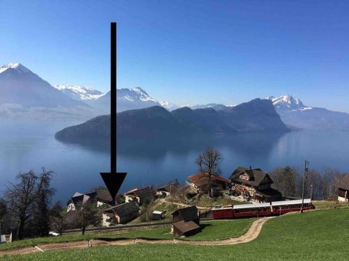 Cozy House above Lake Lucerne in car-free Vitznau Mittlerschwanden at Mount Rigi railway