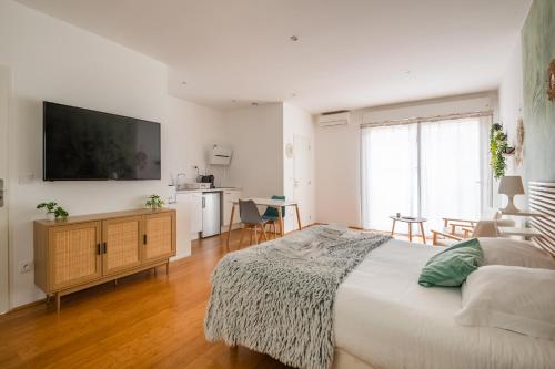 Le Bambou: Grand studio au calme, Climatisé, 5 min de la Gare, Bordeaux (Foto 7)