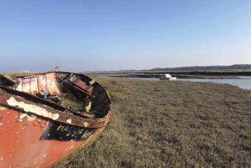 Exterior view, Saltmarsh Hut in Stiffkey