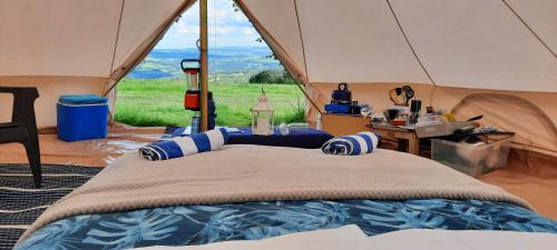 Summit Camping Kit Hill Rd Cornwall Panoramic Views Grass Pitch from 15pn or Bella Bell Tent 75pn in Stoke Climsland