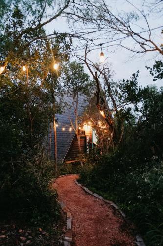 The Maverick: A-Frame w/ Hammock and Tree Top View in New Braunfels, USA