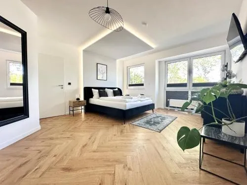 Modern Apartment - für Freunde & Familien, stadtnah, Parkplatz, E-Ladestation, Gitterbox für Fahrräder, Fitnessstudio, digitale Gästemappe mit Restaurant- und Unternehmenstipps in Koblenz, Deutschland
