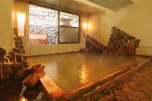 Hot spring bath, Mogamiya Ryokan in Shiroishi