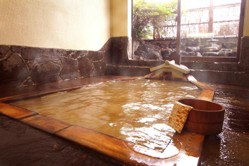 Hot spring bath, Mogamiya Ryokan in Shiroishi
