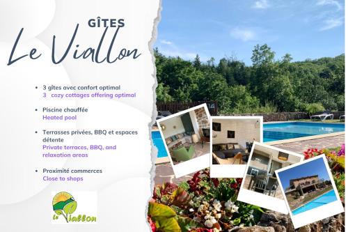 Les Gites Le Viallon, 3 gîtes avec terrasses privatives, Piscine chauffée, WIFI - Location saisonnière - Véranne