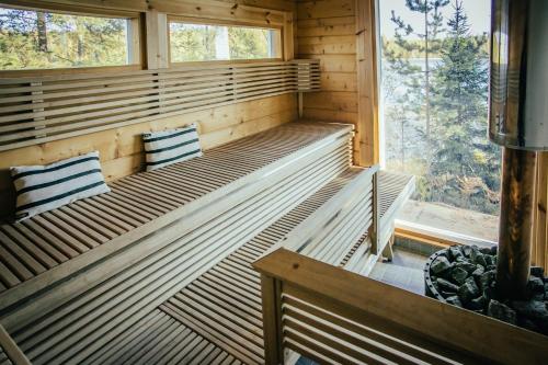 Сауна, SleepWell Villa Hartola by the lake in Йоутса