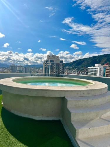 발코니/테라스, Depto "Encantable" Pleno Centro, Pile en Terraza, Aire Ac in 비야 카를로스 파스