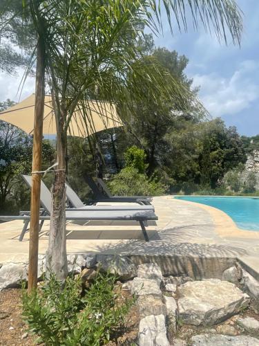 La villa des Carriers- maison avec piscine proche mer - Location, gîte - Roquefort-les-Pins