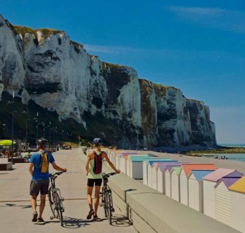 Chez Vincent, Chambre double avec salle de bain, wc et accès privés, très bon emplacement dans Dieppe, au calme, avec Parking Gratuit et Clôturé, terrasse et grand jardin, Animaux admis, pas de cuisine mais micro ondes et bouilloire fournis, Dieppe
