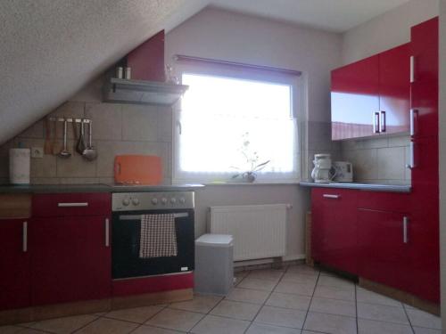 廚房, Schwalbennest Comfortable holiday residence in 威悉