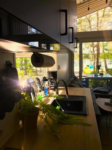Kitchen, Ferienhaus am Briesensee in Neu Zauche