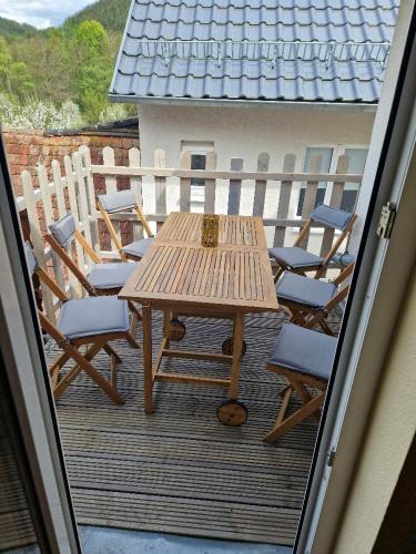 ระเบียง/ชานเรือน, Ferienhaus Reschwitzer Auszeit in ซาลเฟลด์/ซาเลอ