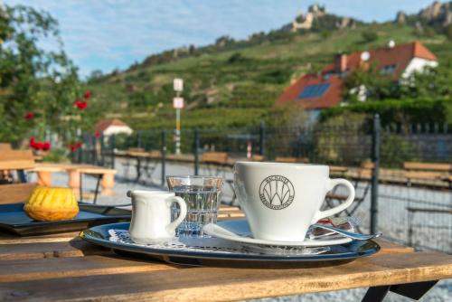 陽台/露台, Familienurlaub im Bahnhof Dürnstein (Familienurlaub im Bahnhof Durnstein) in 杜倫施坦