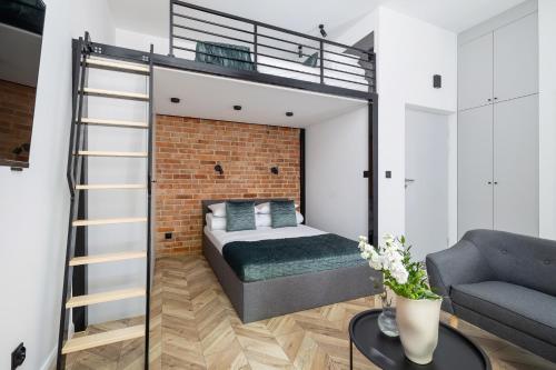 Graphite apartment with balcony by square - Old Town, Krakow