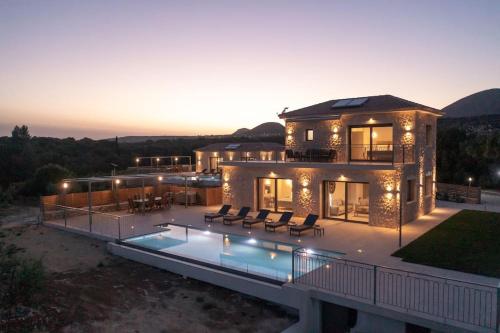 Exterior view, Brand New Kefalonia Stone Villas - Villa Trapezaki Tranquility in Kefalonia