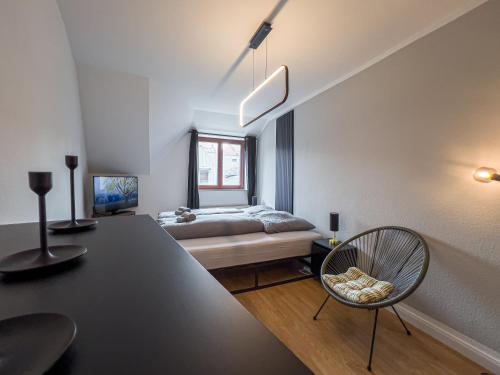 Rathausblick – Moderne Ferienwohnung mit 2 Schlafzimmern, Küche, Bad, Waschmaschine & Trockner mitten in der Innenstadt, Lipsko (fotografie 5)