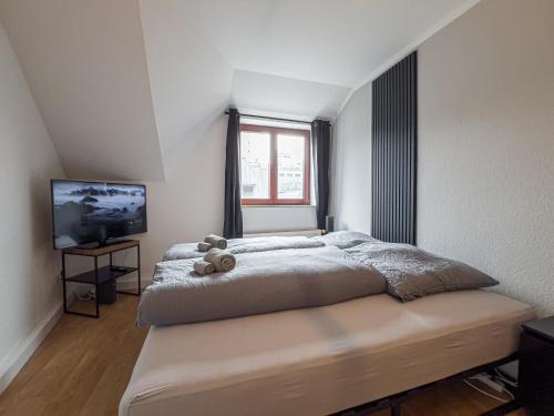 Rathausblick – Moderne Ferienwohnung mit 2 Schlafzimmern, Küche, Bad, Waschmaschine & Trockner mitten in der Innenstadt, Lipsko (fotografie 3)