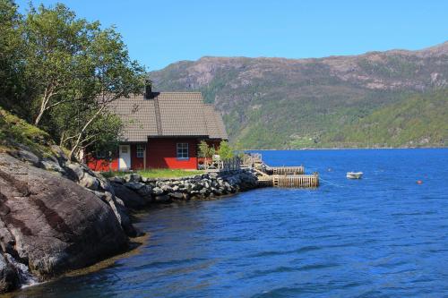Viesnīcas āriene, Fjordhytte-4 nahe Trolltunga, Hardanger, direkt am Maurangerfjord in besonders attraktiver Umgebung in Bakka