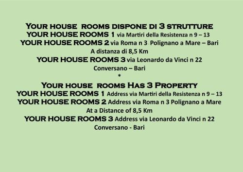 YOUR HOUSE ROOMs 1 2