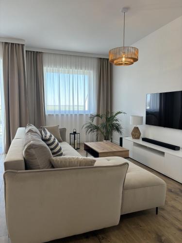 Sala de estar / sala de TV, Dom Nad Łęgami (Dom Nad Legami) in Lunowo