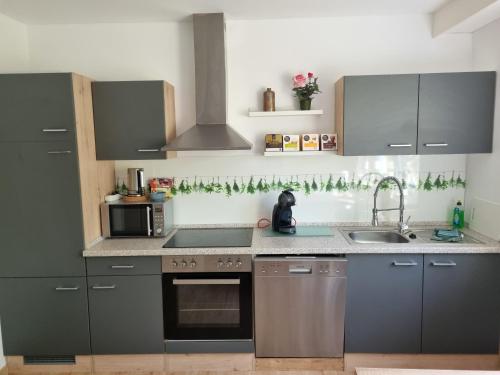廚房, Ferienwohnung Haseltal in 巴特奧爾布