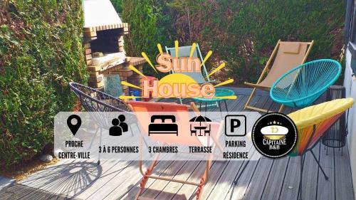 Sun House - Terrasse Parking Privé gratuit - Location saisonnière - Troyes