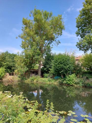 Jacuzzi avec vue sur la rivière l'Yerres