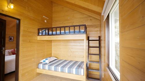 1 king bed, 1 bunk bed