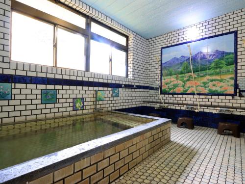 Hot spring bath, Hanasaku Onsen Yoshiyaso in Katashina