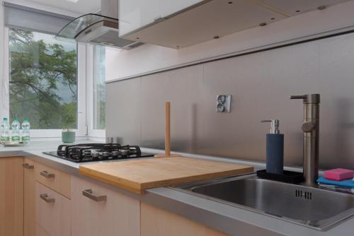keuken, Park Szczytnicki 2-Bedroom Apartment by BookingHost in Zalesie