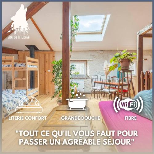 Chambre triple deluxe - Gîte de la Louve chambre d'hôte Fougax-et-Barrineuf
