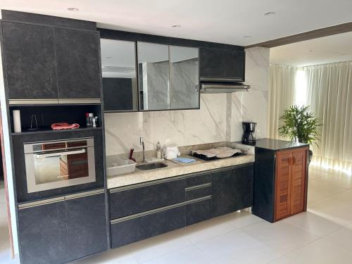 virtuve, Apartamento Chique frente ao mar in Flečeiras