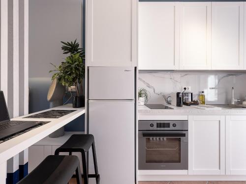 Kitchen, Elena Seafront Luxury Apartments in Vamos