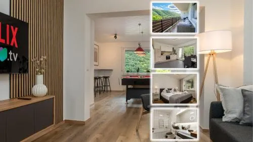 Elbling Appartement for 2 People - Billiards - Balcony with Mosel View - Parking - Wine Barrel Bar - Fully Equipped Kitchen - Netflix - WaipuTV - 3 km from Cochem in Klotten, Deutschland