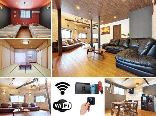 清潔#快適#広々なんば駅徒歩8分#9名宿泊可#Wi-Fiswitch#大画面TV 施設全景