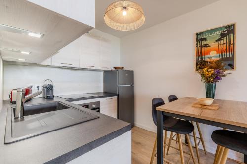 مطبخ, Atlantic Selection - Le Duna - Ambiance zen avec terrasse & parking in Rue des Biches