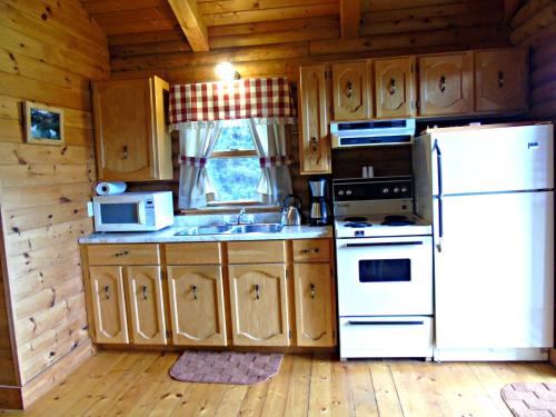 廚房, Cajun Cedar Log Cottages Ltd in 馬加里福克斯 (NS)