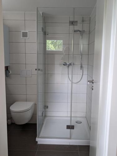 浴室, Klein aber fein, Ferienhaus am Tonteich in 科尼希 武斯特豪森