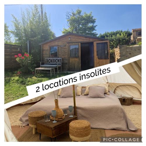 Locations insolites "vie en plein air" cabane et tipi Bastide Bellugue maison d'hôtes reseau Bienvenue à la ferme à 3 mn de lourmarin chambre d'hôte Le Mas de la Treille