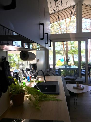 Kitchen, Ferienhaus am Briesensee in Neu Zauche