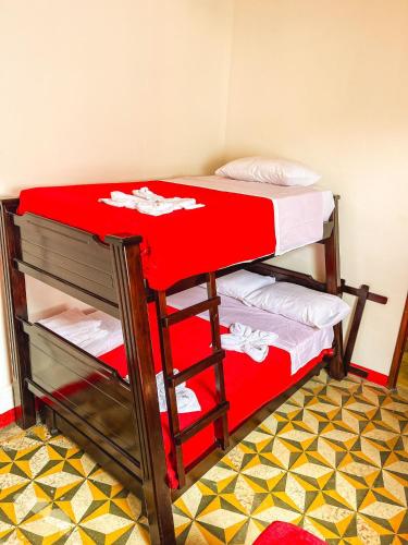 1 double bed, 1 twin bed, 1 bunk bed