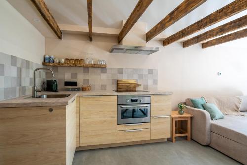 кухня, Bed en Wijn - Suite Landhuisje in Штапхорст