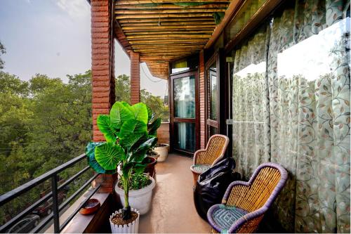 Balkon/terasa, Hide-In Hostel in New Delhi