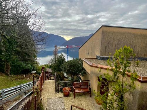 Villa Martino pool and lake view in Carona