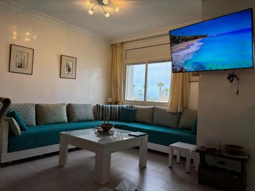 Koplietošanas atpūtas telpa ar TV, MARINA SMIR - Beach Apartment in Marina Smir