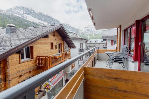 Balcony/terrace, Charmant studio au centre de Saas-Fee in Saas-Fee